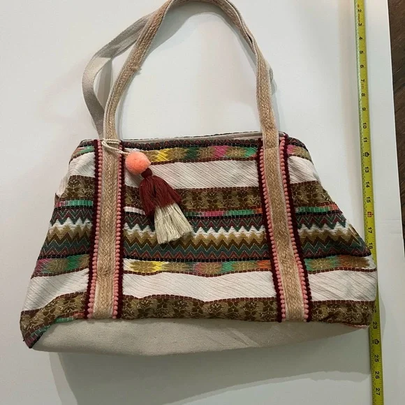Multicolor Patterned Tote Bag - Picture 11 of 11